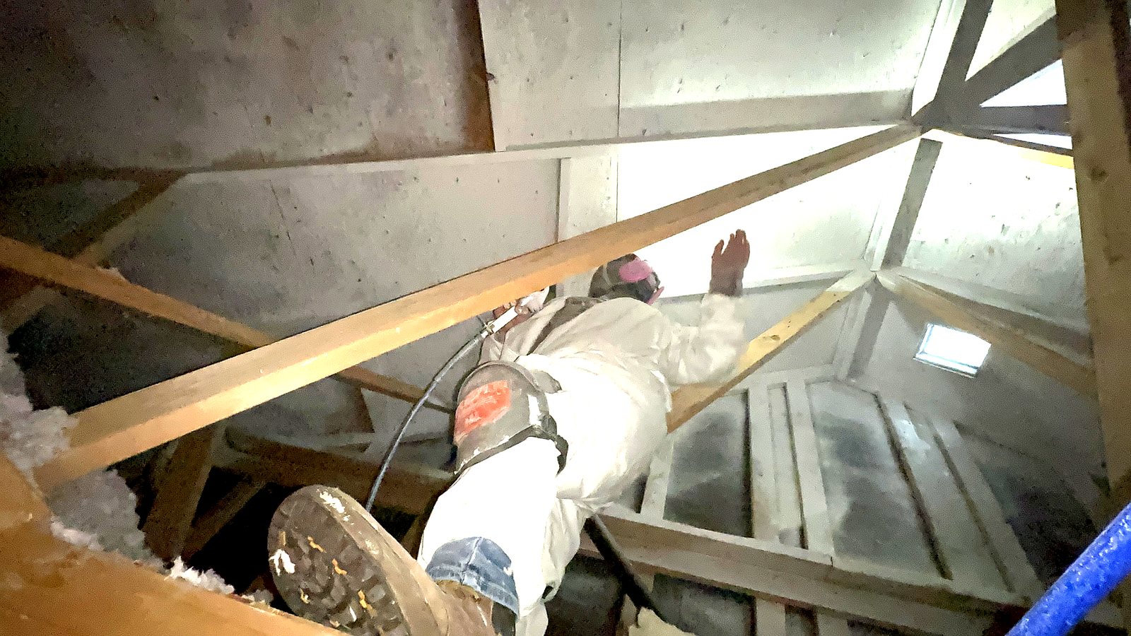 Insulated duct run through a finished attic