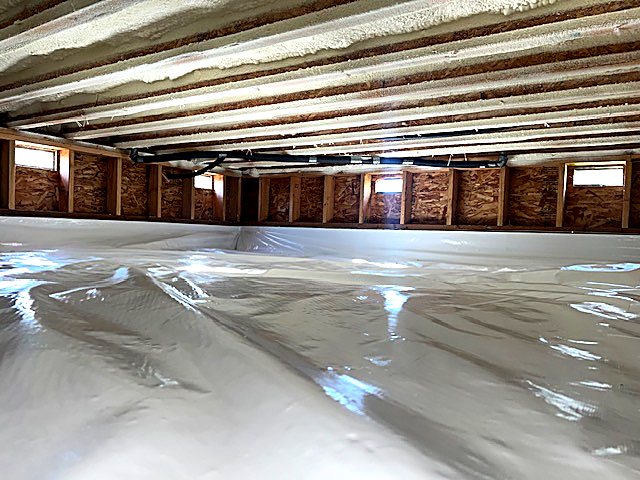 Finished crawl space, cleaned and sealed