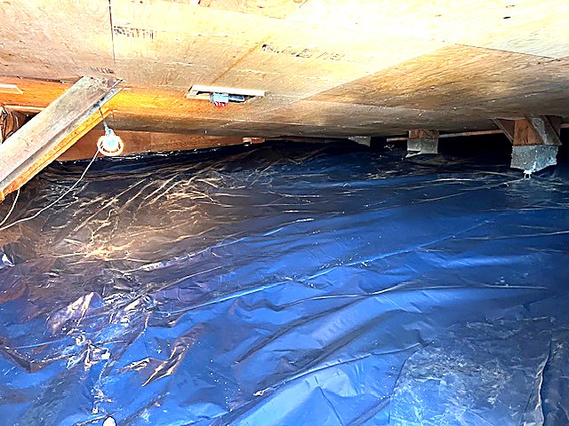Crawl space sheeting during a replacement job