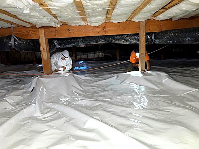 Bright, clean crawl space after replacement