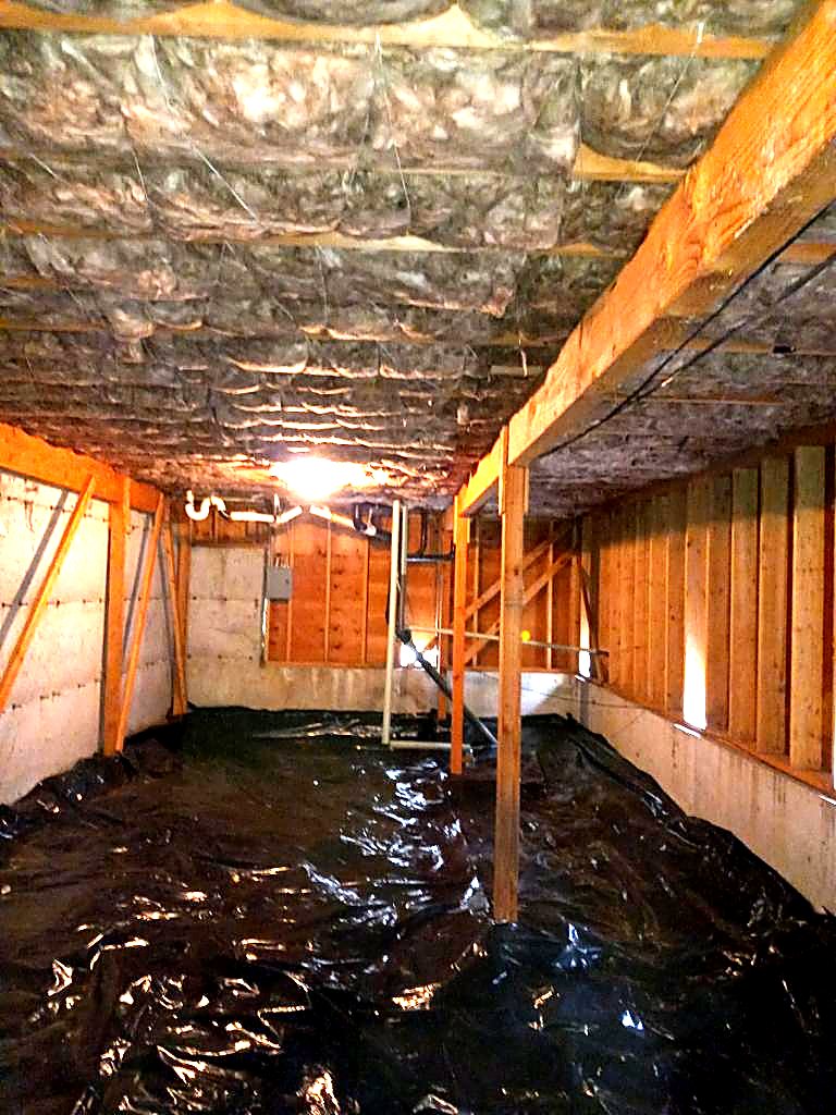 Debris and contaminated material before clean-out