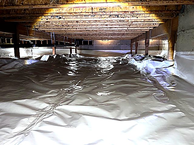 Sealed crawl space ready for under-floor insulation
