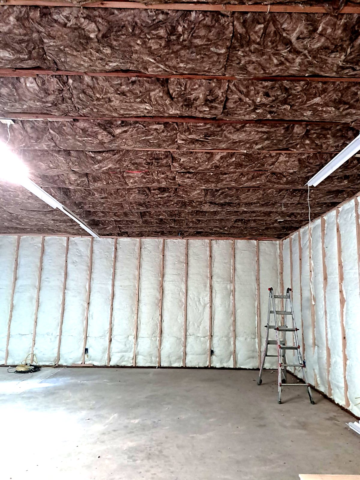 Garage walls and ceiling insulated end to end